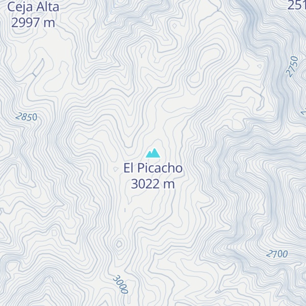 Map of El Picacho