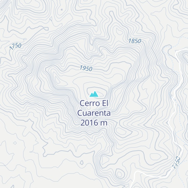 Map of Cerro El Cuarenta