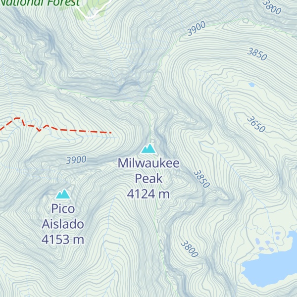 Map of Milwaukee Peak