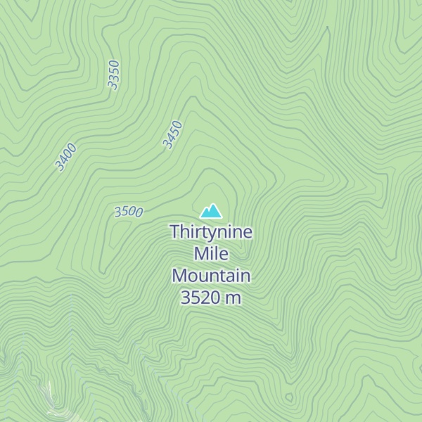 Map of Thirtynine Mile Mountain
