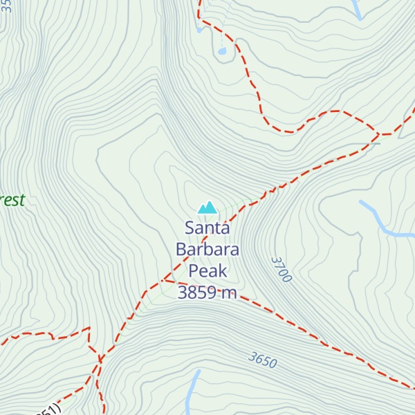 Map of Santa Barbara Peak