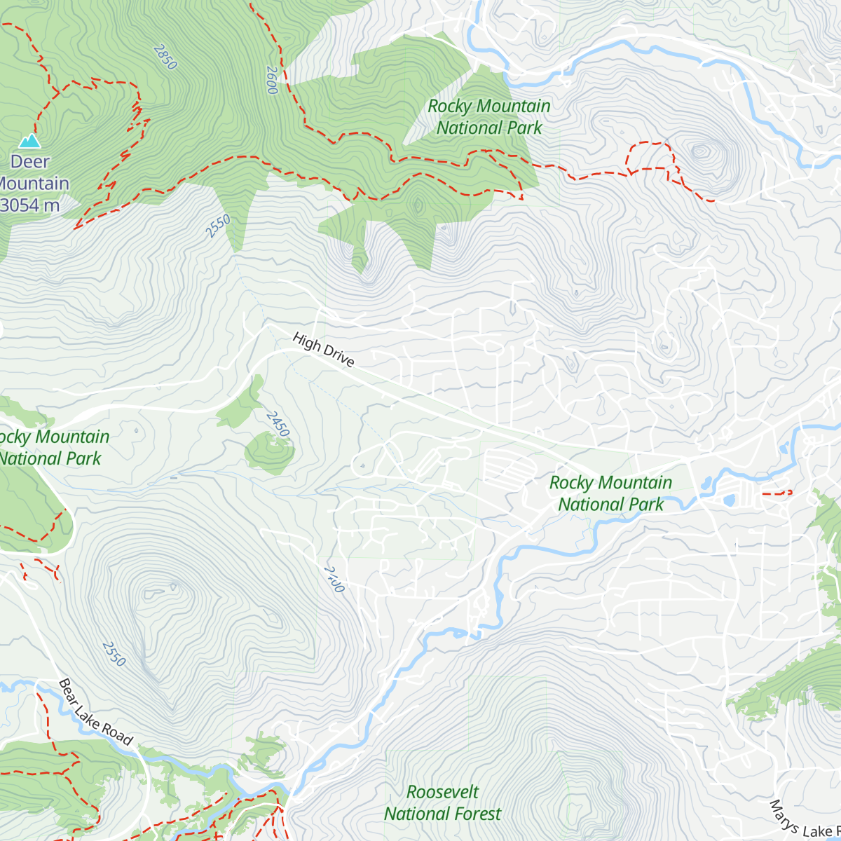 Beaver Meadows Visitors Center map