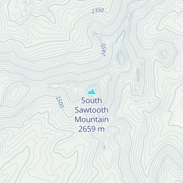 Map of South Sawtooth Mountain