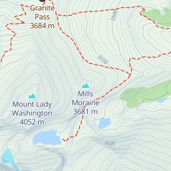 Map of Mills Moraine