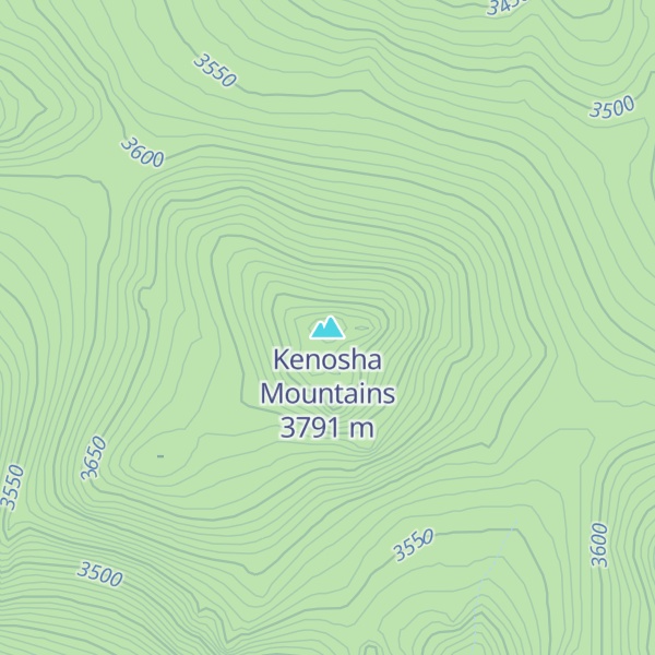 Map of Kenosha Mountains