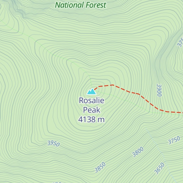 Map of Rosalie Peak