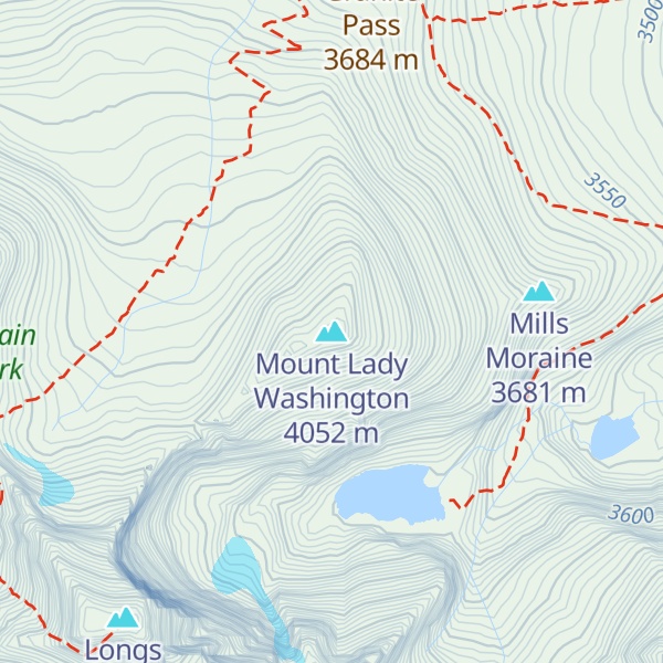 Map of Mount Lady Washington