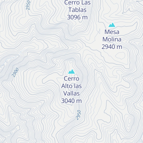 Map of Cerro Alto las Vallas