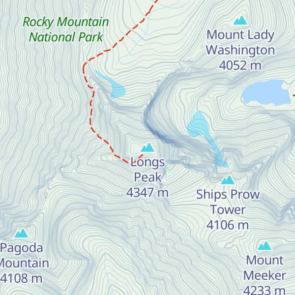 Map of Longs Peak
