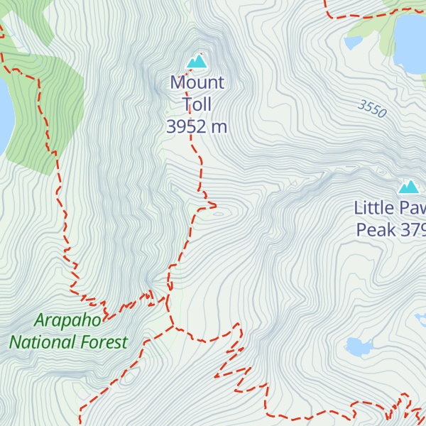 Map of Pawnee Peak