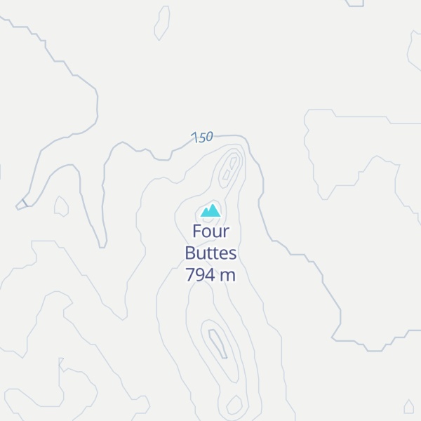 Map of Four Buttes