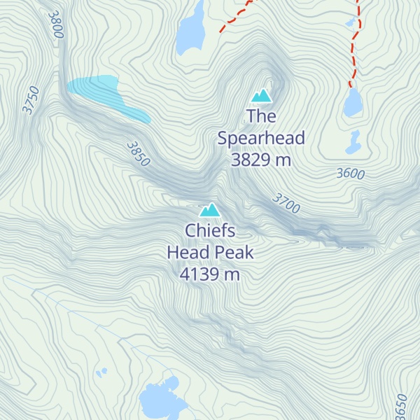 Map of Chiefs Head Peak