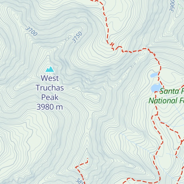 Map of Middle Truchas Peak