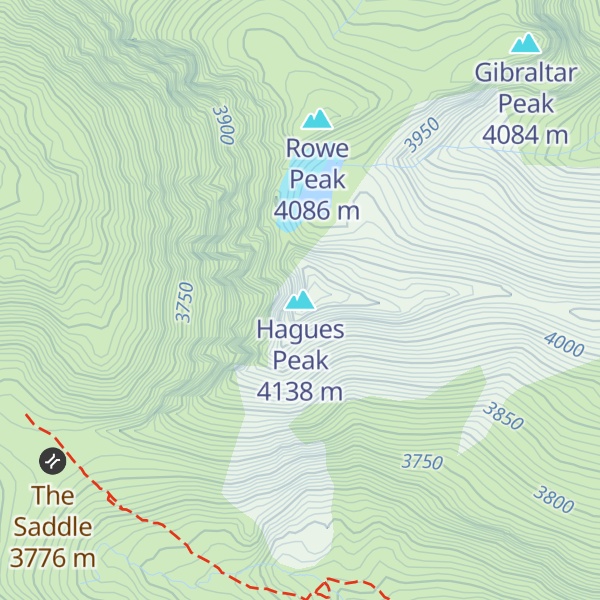 Map of Hagues Peak
