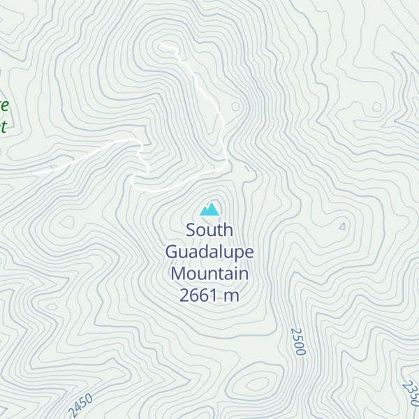 Map of South Guadalupe Mountain