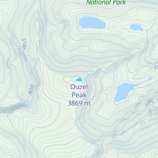 Map of Ouzel Peak