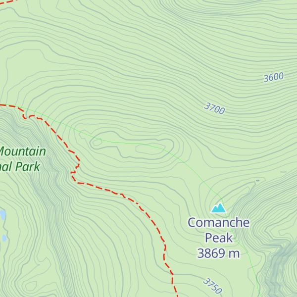 Map of Comanche Peak Wilderness HP