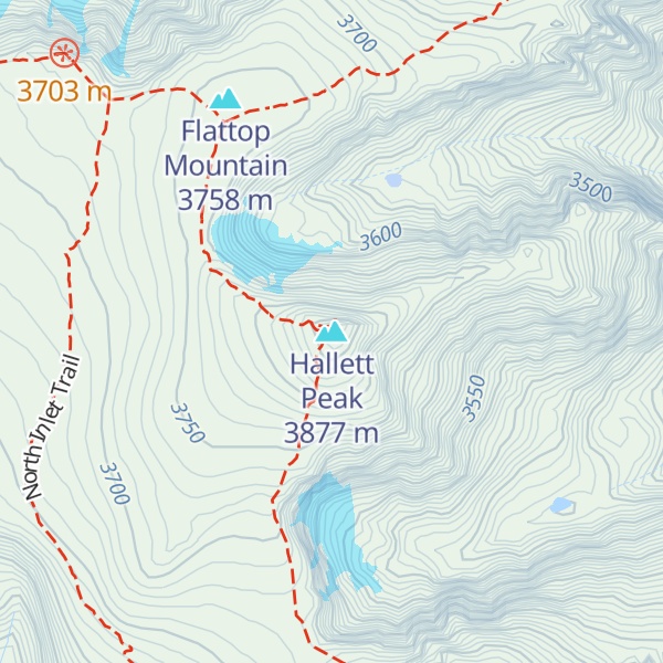 Map of Hallett Peak