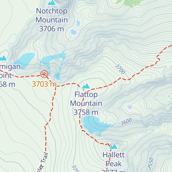 Map of Flattop Mountain