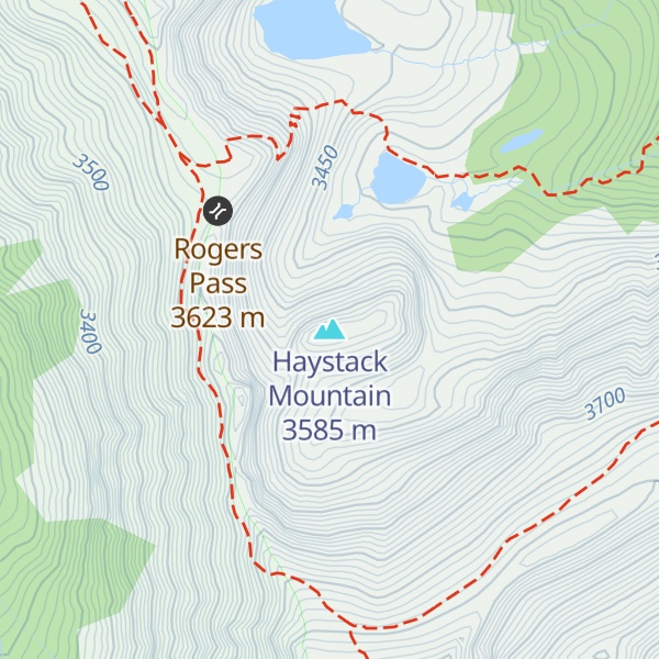 Map of Haystack Mountain