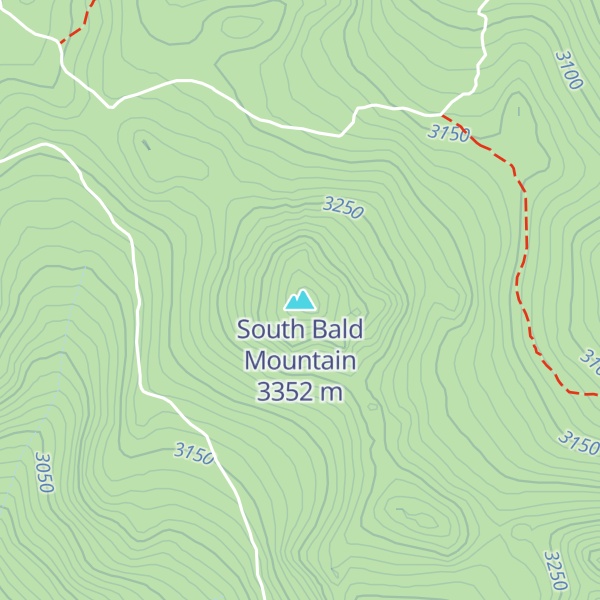 Map of South Bald Mountain