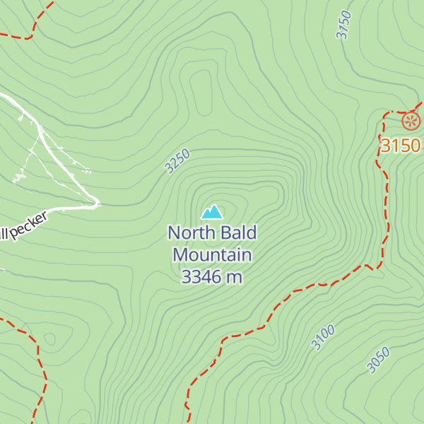 Map of North Bald Mountain