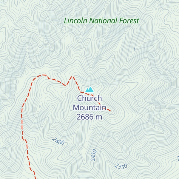 Map of Church Mountain