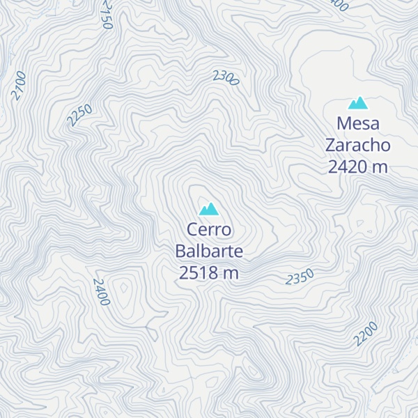 Map of Cerro Balbarte