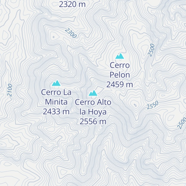 Map of Cerro Alto la Hoya