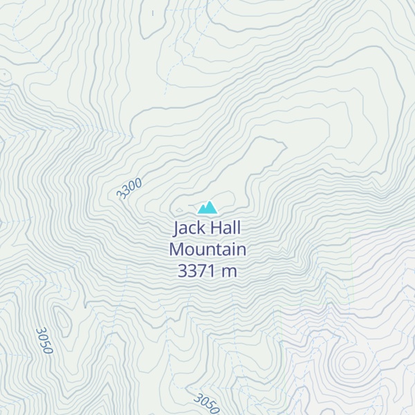 Map of Jack Hall Mountain