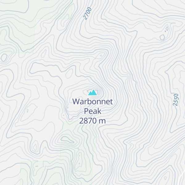 Map of Warbonnet Peak