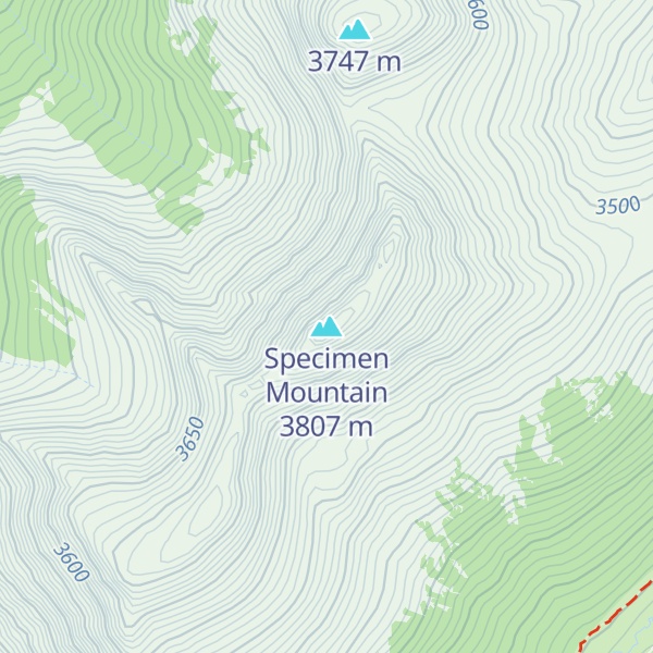 Map of Specimen Mountain