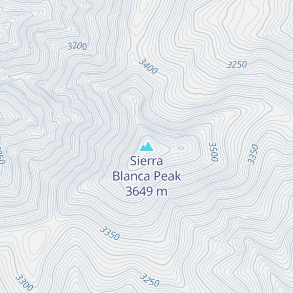 Map of Sierra Blanca Peak
