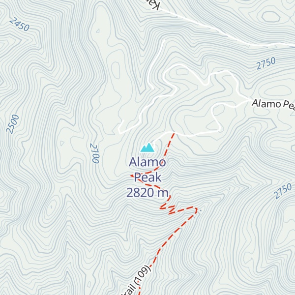 Map of Alamo Peak
