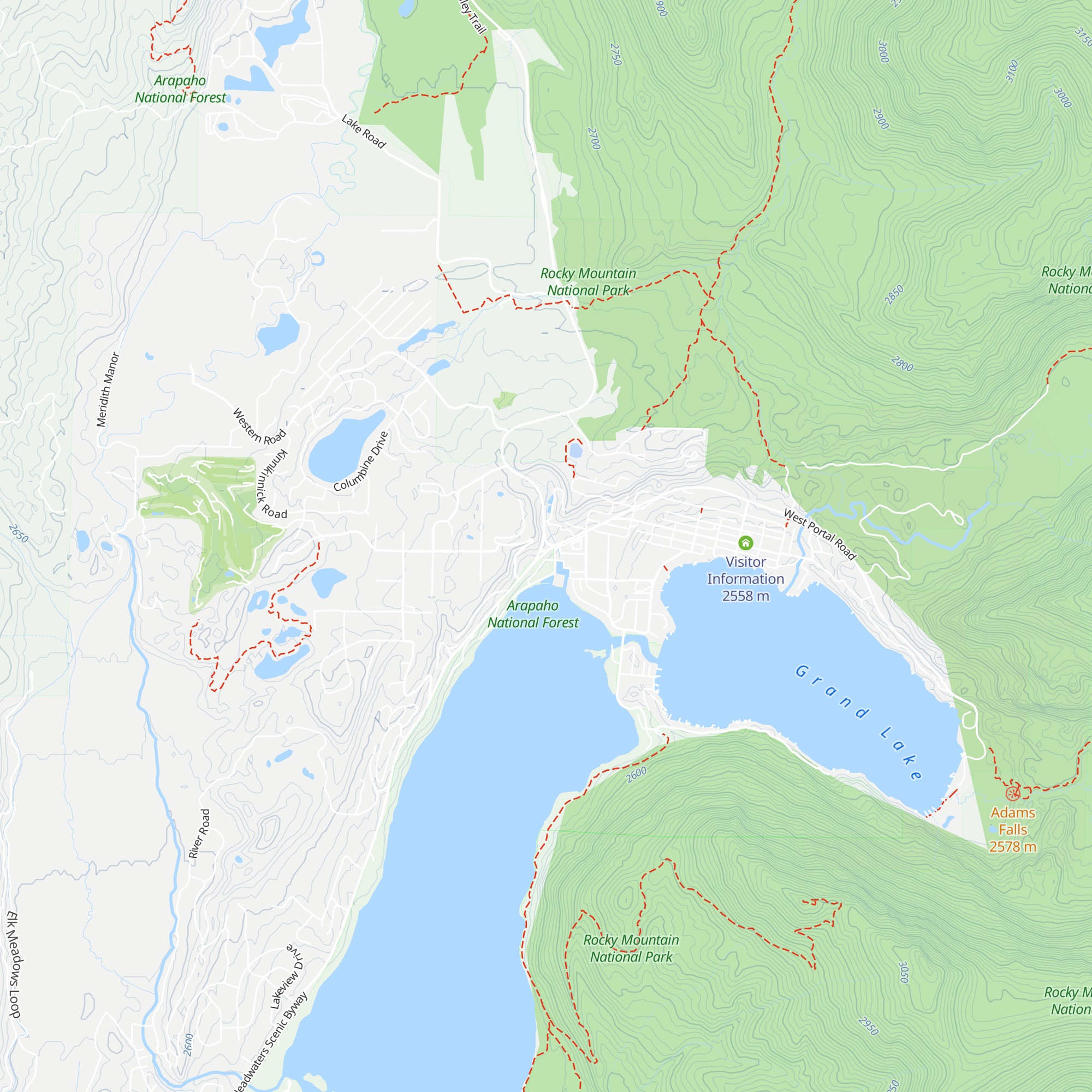 Grand Lake Visitor Center map