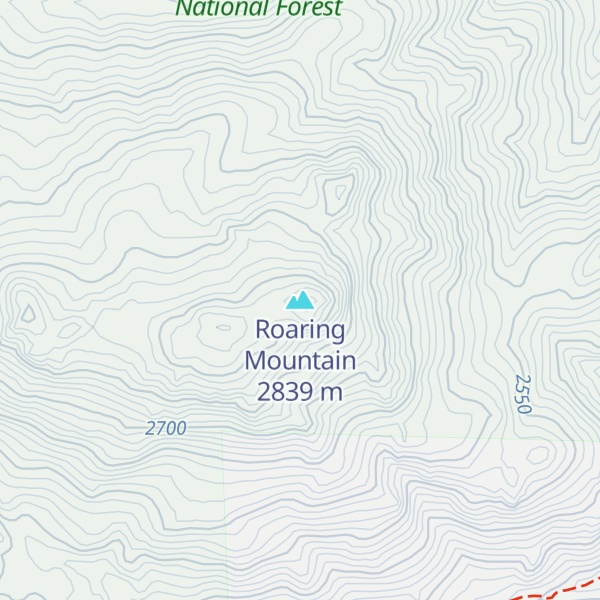 Map of Roaring Mountain