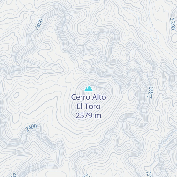 Map of Cerro Alto El Toro