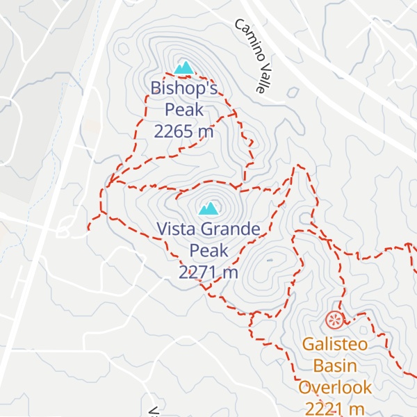 Map of Vista Grande Peak