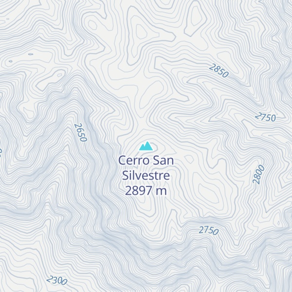 Map of Cerro San Silvestre