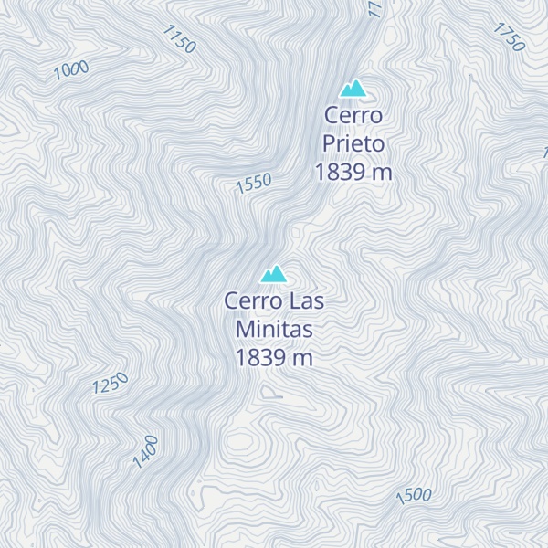 Map of Cerro Las Minitas