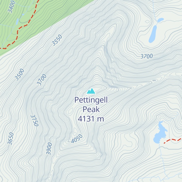 Map of Pettingell Peak
