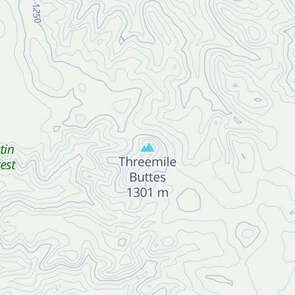 Map of Threemile Buttes
