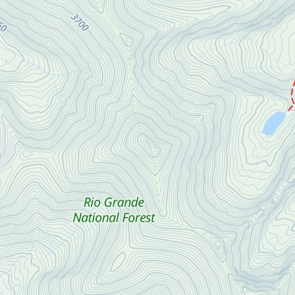Map of Hunts Peak