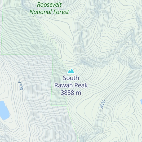 Map of South Rawah Peak