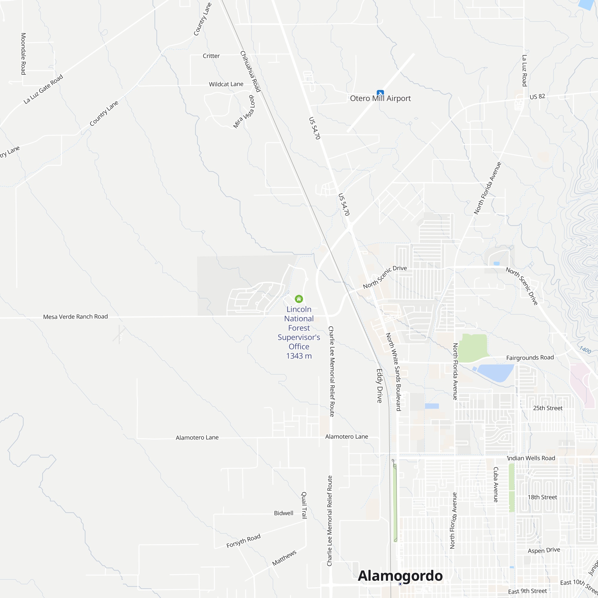 Lincoln National Forest Supervisor's Office map