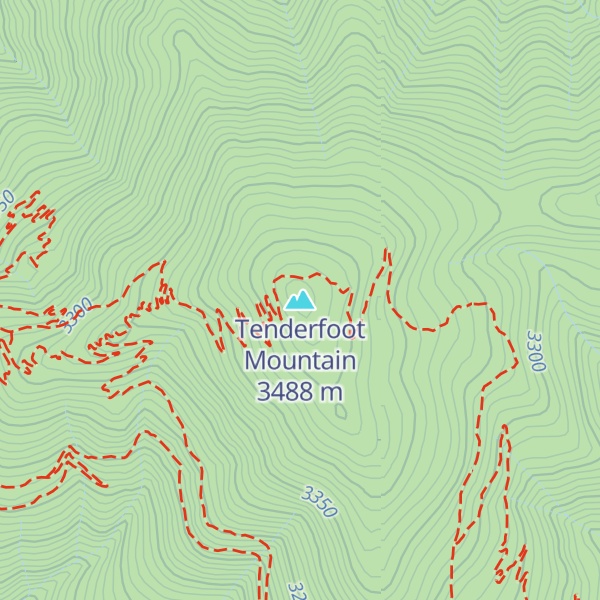 Map of Tenderfoot Mountain