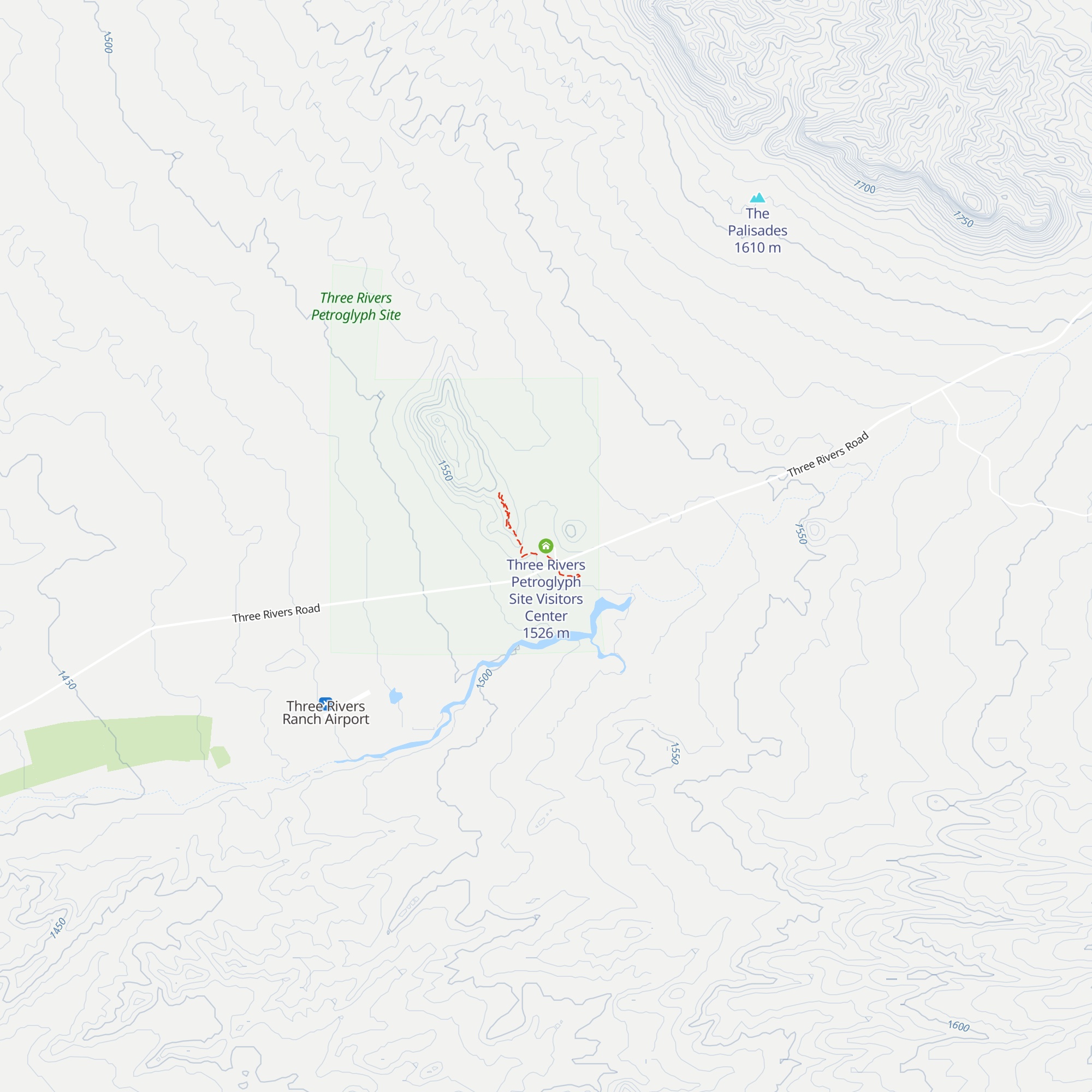 Three Rivers Petroglyph Site Visitors Center map