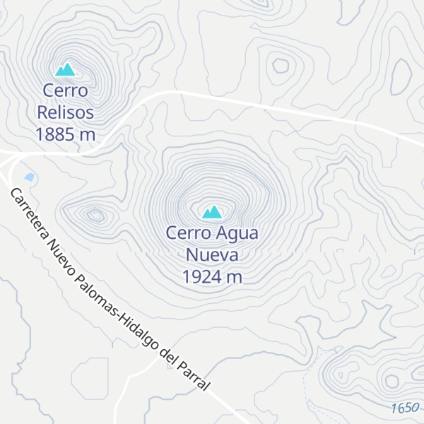 Map of Cerro Agua Nueva