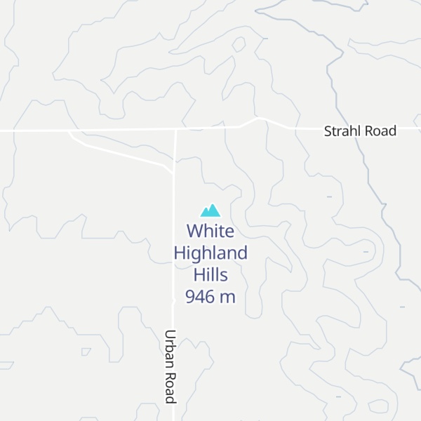 Map of White Highland Hills