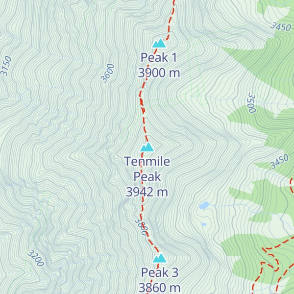 Map of Tenmile Peak